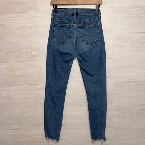 Loft Women's Size 00/24 Medium Wash High Rise Ankle Skinny Jeans - Picture 8 of 8